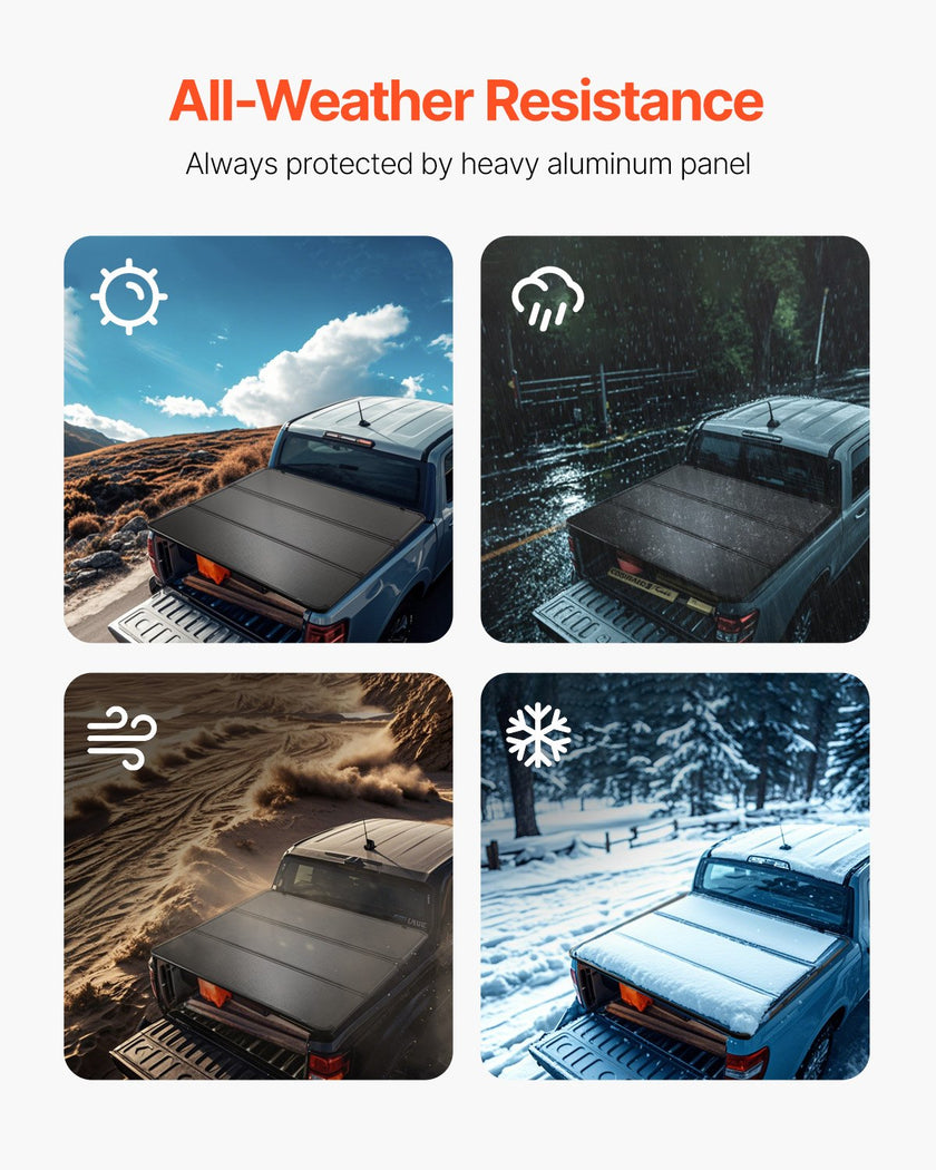 VEVOR Tri-Fold Truck Bed Tonneau Cover, Compatible with 2019-2024 Chevy Silverado GMC Sierra 1500 (NOT FIT 19-24 Classic) 5'8