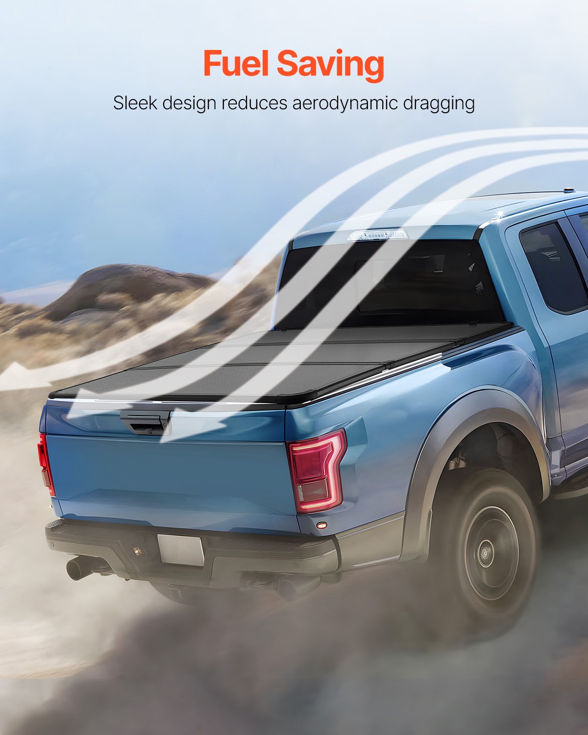 VEVOR Tri-Fold Truck Bed Tonneau Cover, Compatible with 1999-2024 Ford F-250 F-350 Super Duty, Styleside 6.75' (81