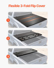 VEVOR Tri-Fold Truck Bed Tonneau Cover, Compatible with 2015-2024 Ford F-150, 6.5' (79