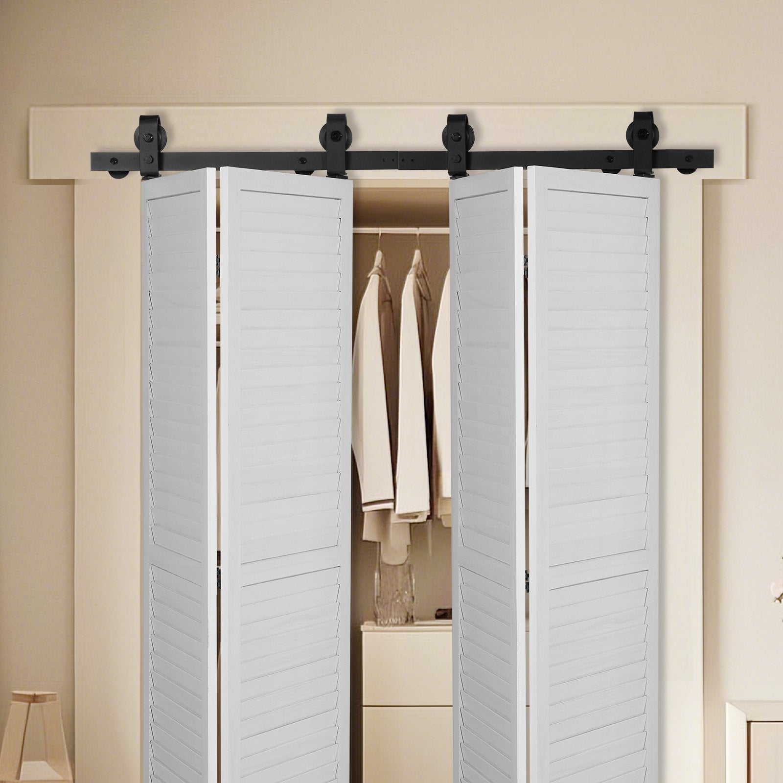VEVOR Bi-Folding Sliding Barn Door Hardware Track Kit 52