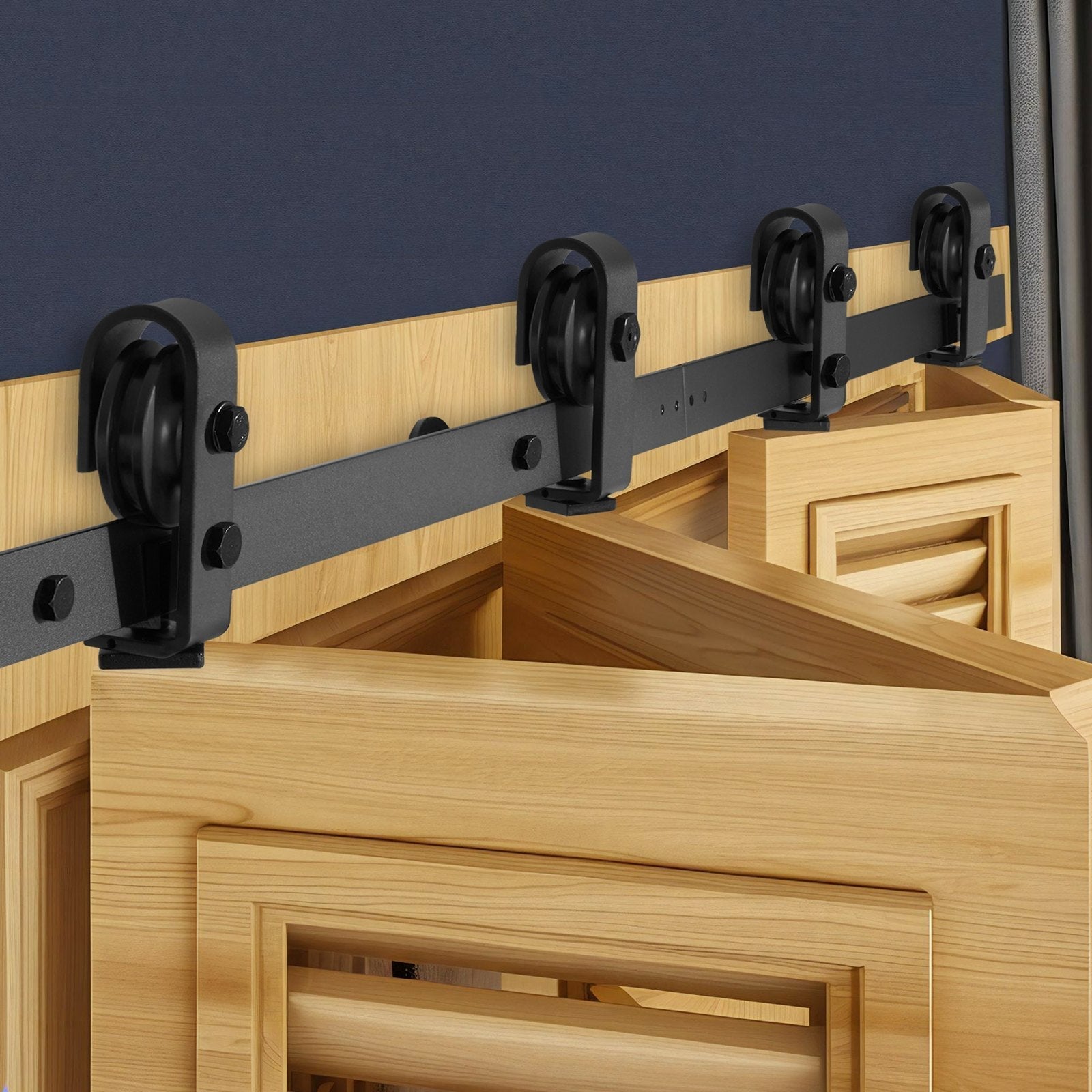 VEVOR Bi-Folding Sliding Barn Door Hardware Track Kit 52
