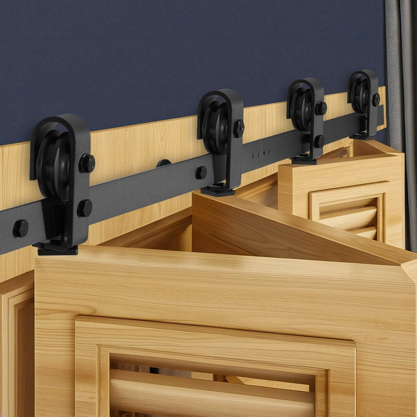 VEVOR Bi-Folding Sliding Barn Door Hardware Track Kit 52