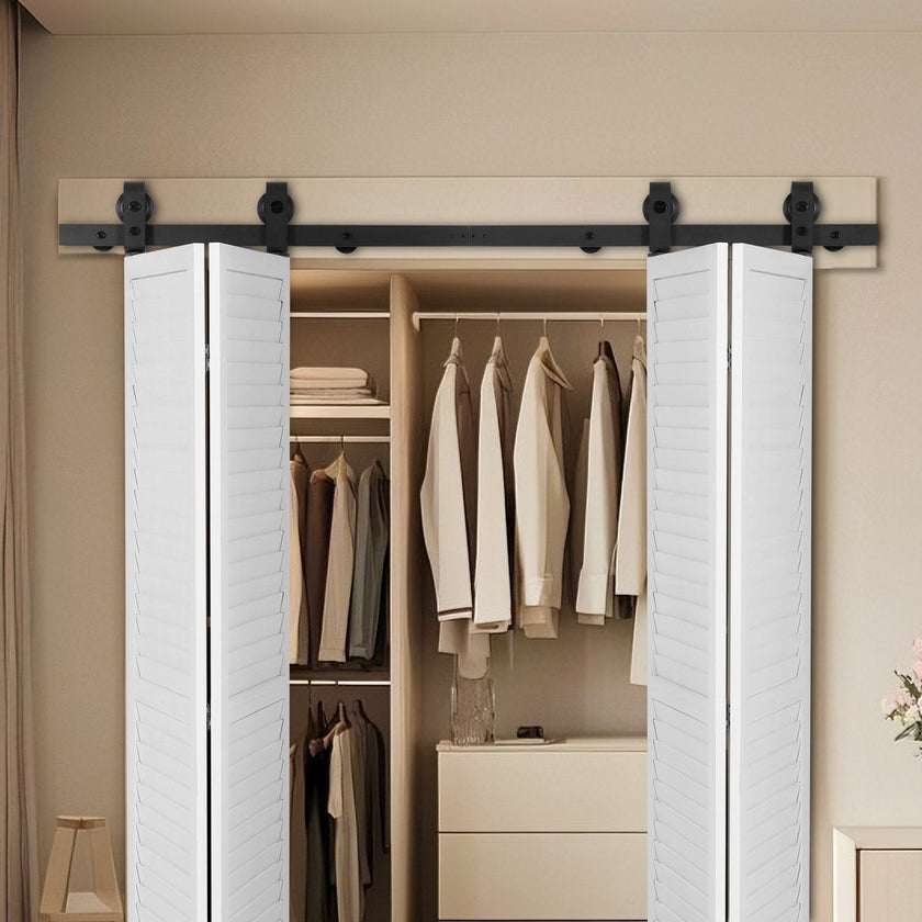 VEVOR Bi-Folding Sliding Barn Door Hardware Track Kit 60