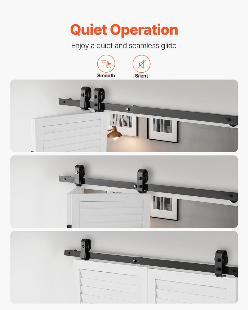 VEVOR Bi-Folding Sliding Barn Door Hardware Track Kit 52
