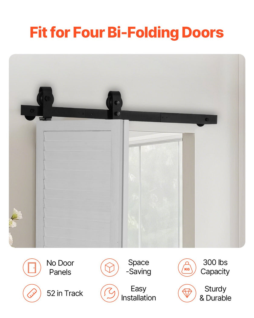 VEVOR Bi-Folding Sliding Barn Door Hardware Track Kit 36