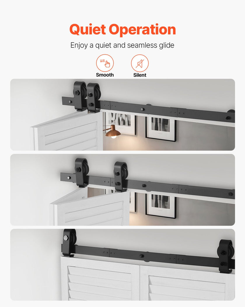 VEVOR Bi-Folding Sliding Barn Door Hardware Track Kit 36