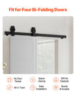 VEVOR Bi-Folding Sliding Barn Door Hardware Track Kit 40