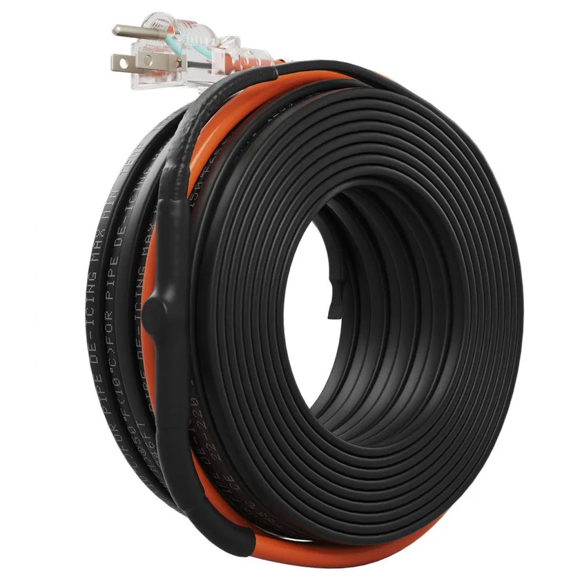 VEVOR Self-Regulating Pipe Heating Cable, 100-feet 5W/ft Heat Tape for Pipes Freeze Protection, Protects PVC Hose, Metal and Plastic Pipe from Freezing, 120V