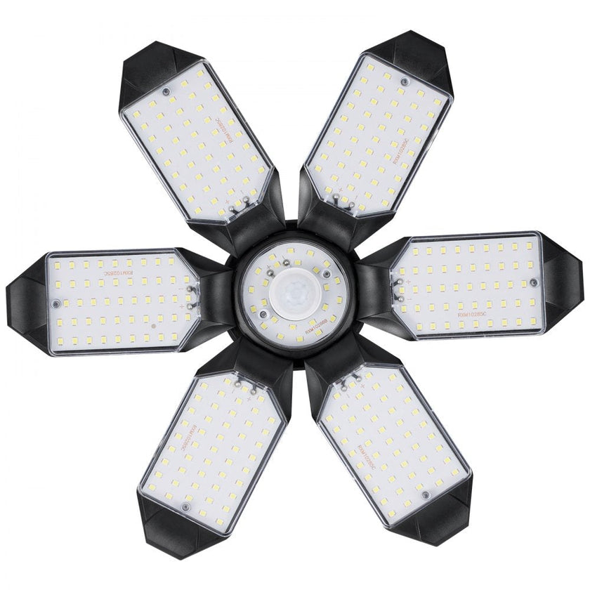 VEVOR LED Garage Light 15000LM 2 Packs Deformable Bright Shop Ceiling Light