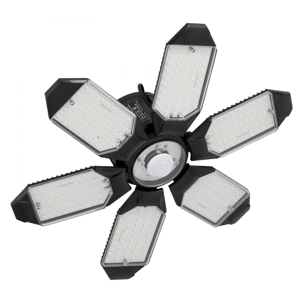 VEVOR LED Garage Light 15000LM 2 Packs Deformable Bright Shop Ceiling Light