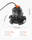 VEVOR Pool Cover Pump Submersible Swimming 1/2 HP 1575 GPH with 25 ft Power Cord