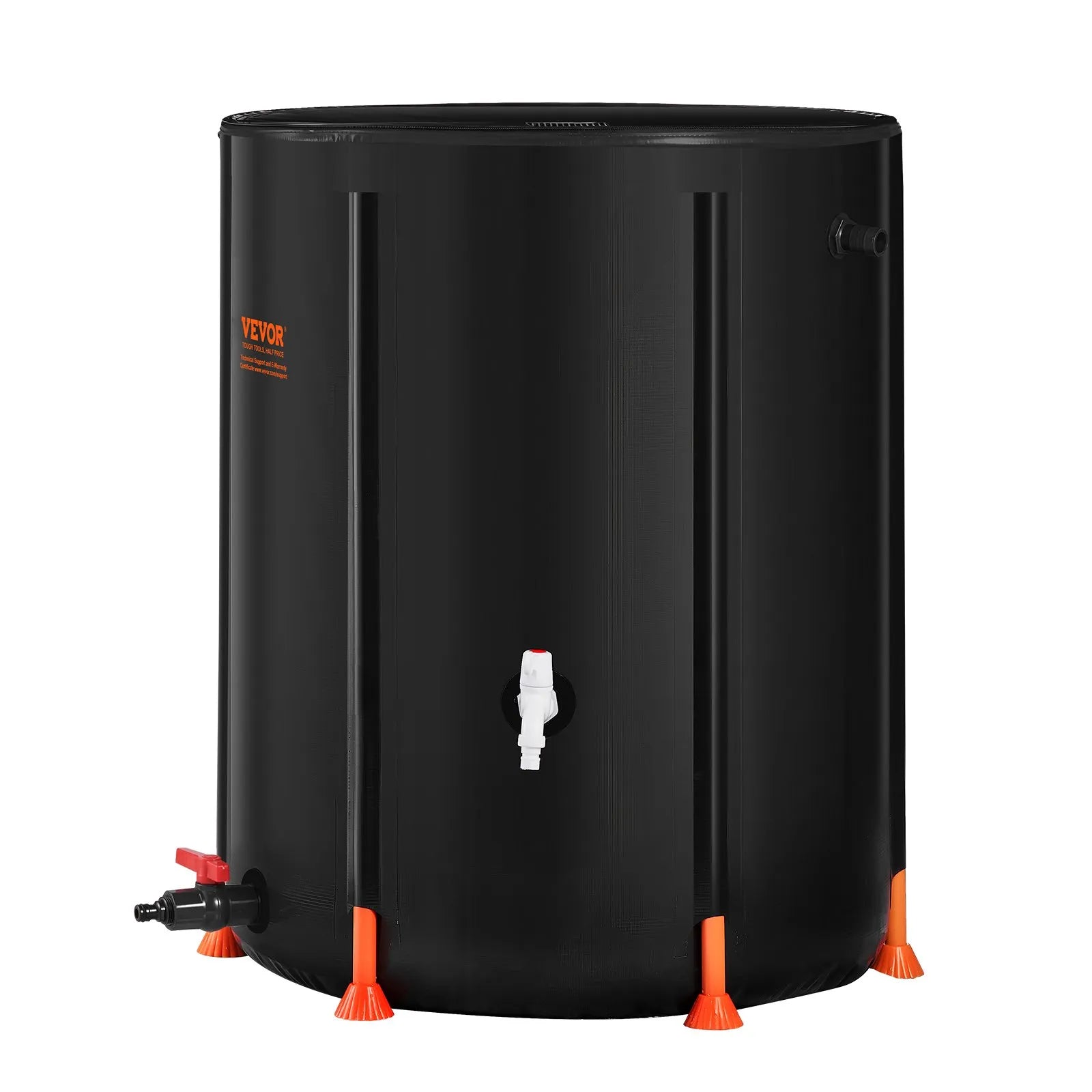 VEVOR Collapsible Rain Barrel 53 Gal Rain Catcher with Spigots and Overflow Kit