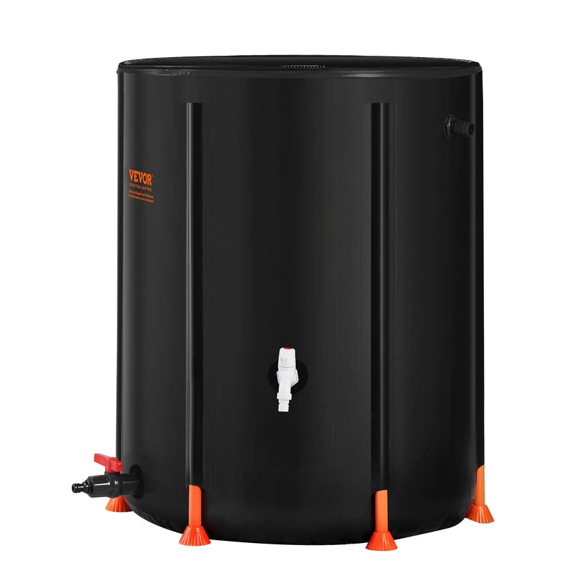 VEVOR Collapsible Rain Barrel 53 Gal Rain Catcher with Spigots and Overflow Kit