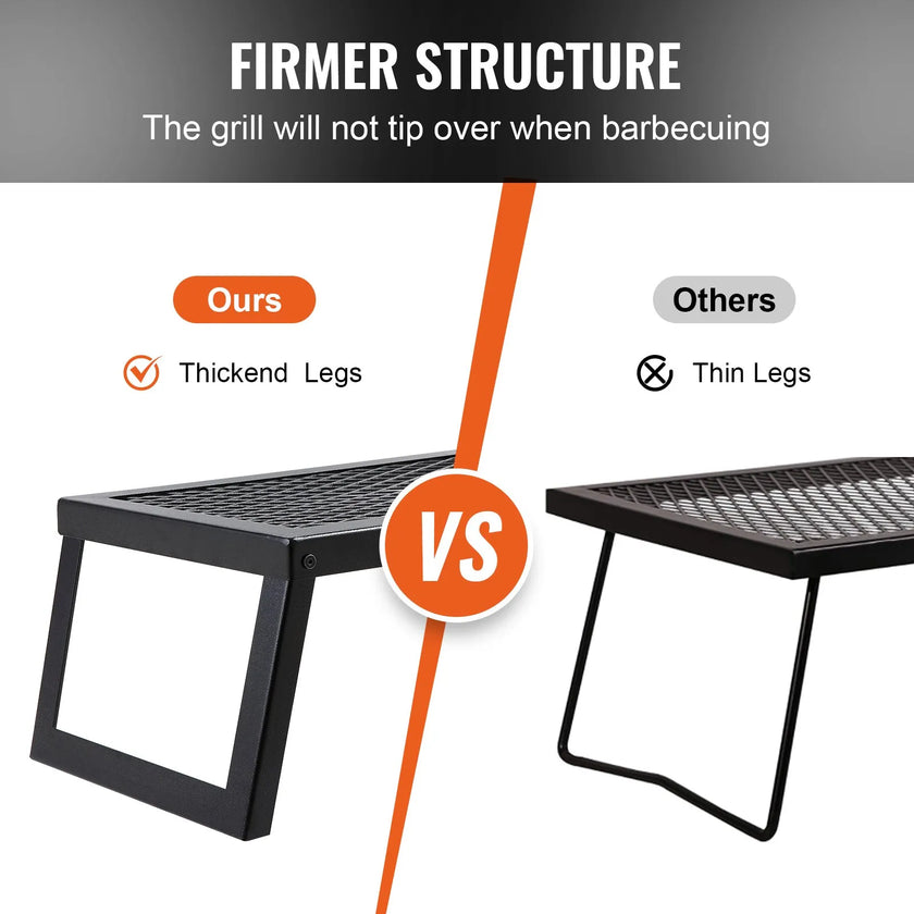 VEVOR Folding Campfire Grill, Heavy Duty Steel Mesh Grate, 18