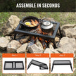 VEVOR Folding Campfire Grill, Heavy Duty Steel Mesh Grate, 18