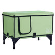 VEVOR Elevated Heated Cat House Cuboid Kitty Shelter with Heated Pad Green (L)