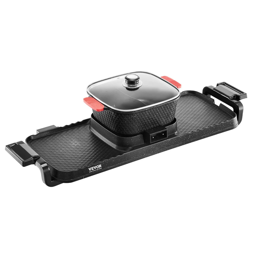 VEVOR Hot Pot with Grill 2300W 2-in-1 Electric Smokeless BBQ with Removable Pot