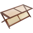 VEVOR Rattan Coffee Table Z-Shaped Rattan Coffee Table 1-Tier for Living Room