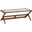 VEVOR Rattan Coffee Table Z-Shaped Rattan Coffee Table 1-Tier for Living Room