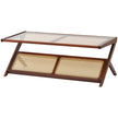 VEVOR Rattan Coffee Table Z-Shaped Rattan Coffee Table 1-Tier for Living Room