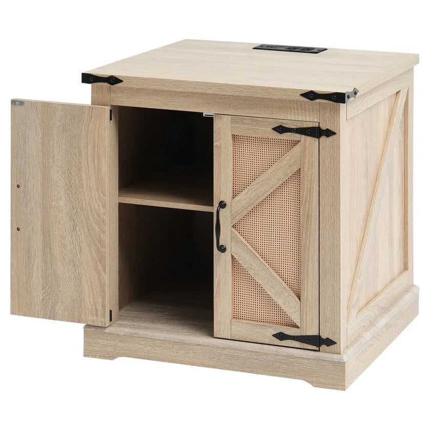 VEVOR Rattan Coffee Table Rectangle Rattan Coffee Table 2-Tier for Living Room