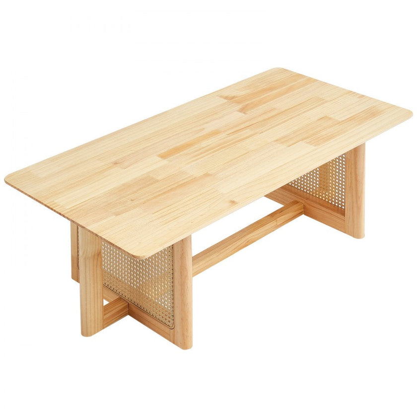 VEVOR Rattan Coffee Table Rectangle Rattan Coffee Table 1-Tier for Living Room