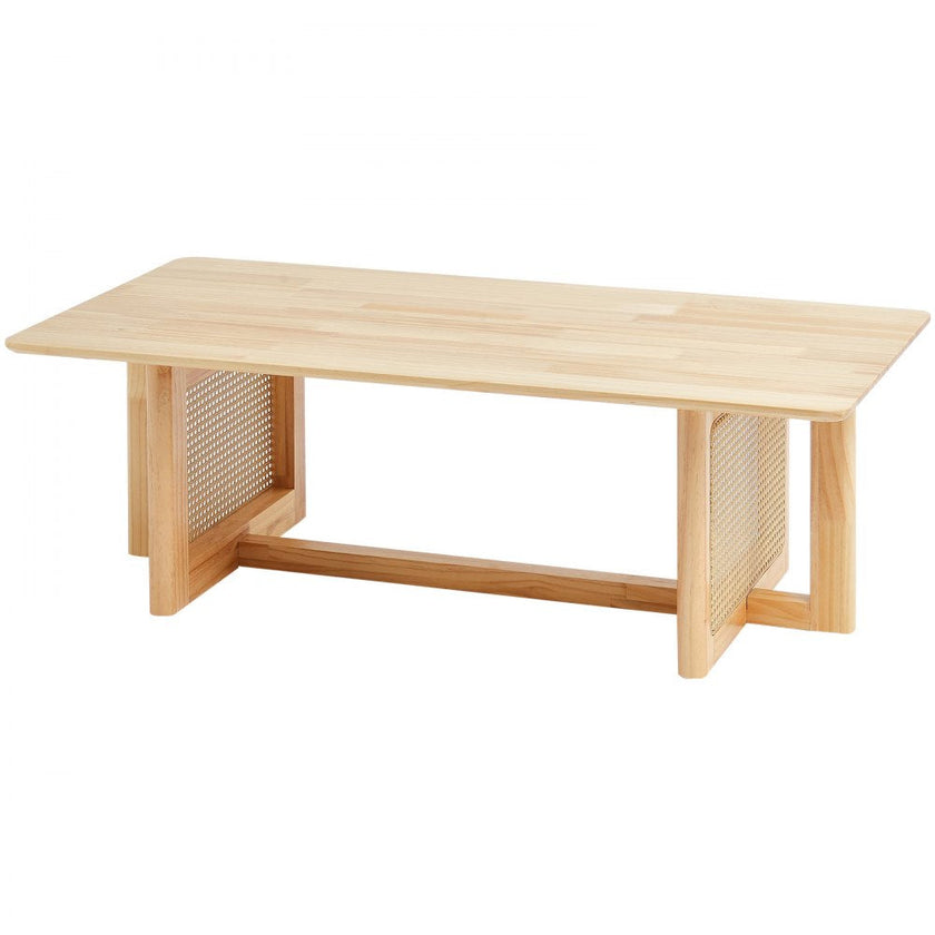 VEVOR Rattan Coffee Table Rectangle Rattan Coffee Table 1-Tier for Living Room