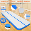 VEVOR Gymnastics Air Mat, 4 inch Thickness Inflatable Gymnastics Tumbling Mat, Tumble Track with Electric Pump, Training Mats for Home Use/Gym/Yoga/Cheerleading/Beach/Park/Water, 10 ft, Blue