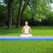 VEVOR Gymnastics Air Mat, 4 inch Thickness Inflatable Gymnastics Tumbling Mat, Tumble Track with Electric Pump, Training Mats for Home Use/Gym/Yoga/Cheerleading/Beach/Park/Water, 13 ft, Blue