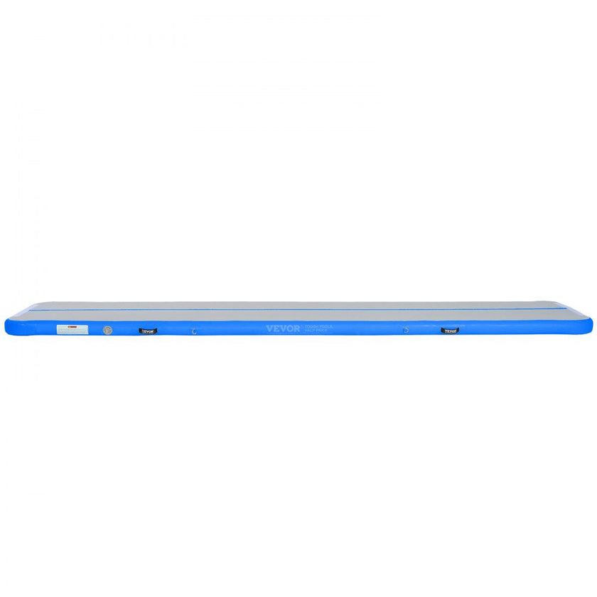 VEVOR Gymnastics Air Mat, 4 inch Thickness Inflatable Gymnastics Tumbling Mat, Tumble Track with Electric Pump, Training Mats for Home Use/Gym/Yoga/Cheerleading/Beach/Park/Water, 13 ft, Blue