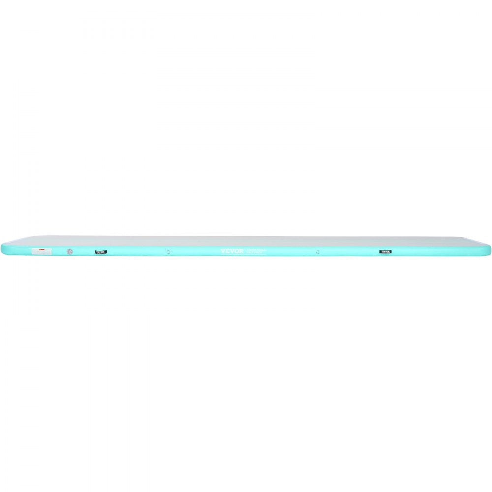 VEVOR Gymnastics Air Mat, 4 inch Thickness Inflatable Gymnastics Tumbling Mat, Tumble Track with Electric Pump, Training Mats for Home Use/Gym/Yoga/Cheerleading/Beach/Park/Water, 16 ft, Mint Green