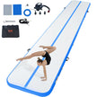 VEVOR Gymnastics Air Mat, 4 inch Thickness Inflatable Gymnastics Tumbling Mat, Tumble Track with Electric Pump, Training Mats for Home Use/Gym/Yoga/Cheerleading/Beach/Park/Water, 20 ft, Blue