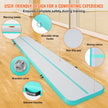 VEVOR Gymnastics Air Mat, 4 inch Thickness Inflatable Gymnastics Tumbling Mat, Tumble Track with Electric Pump, Training Mats for Home Use/Gym/Yoga/Cheerleading/Beach/Park/Water, 20 ft, Mint Green