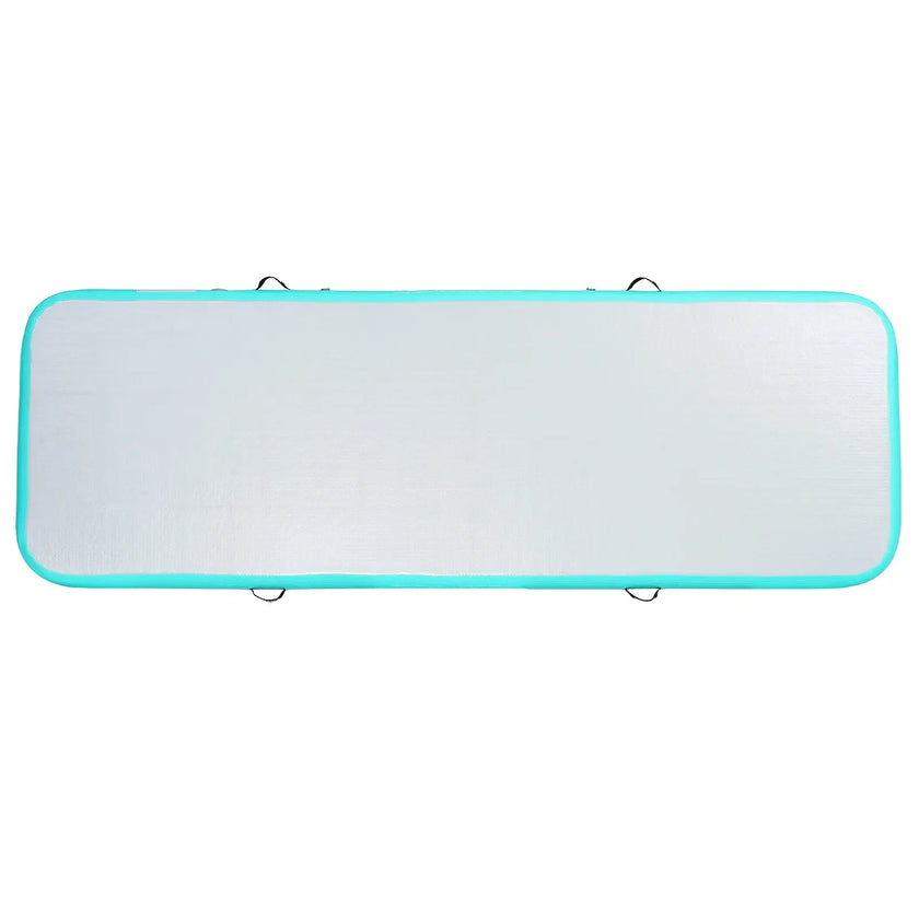 VEVOR Gymnastics Air Mat, 4 inch Thickness Inflatable Gymnastics Tumbling Mat, Tumble Track with Electric Pump, Training Mats for Home Use/Gym/Yoga/Cheerleading/Beach/Park/Water, 10 ft, Mint Green
