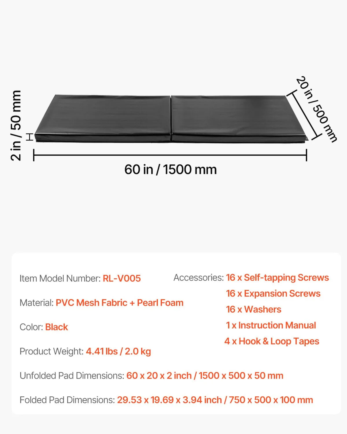 VEVOR Gym Wall Padding Waterproof Basketball Wall Mat 2