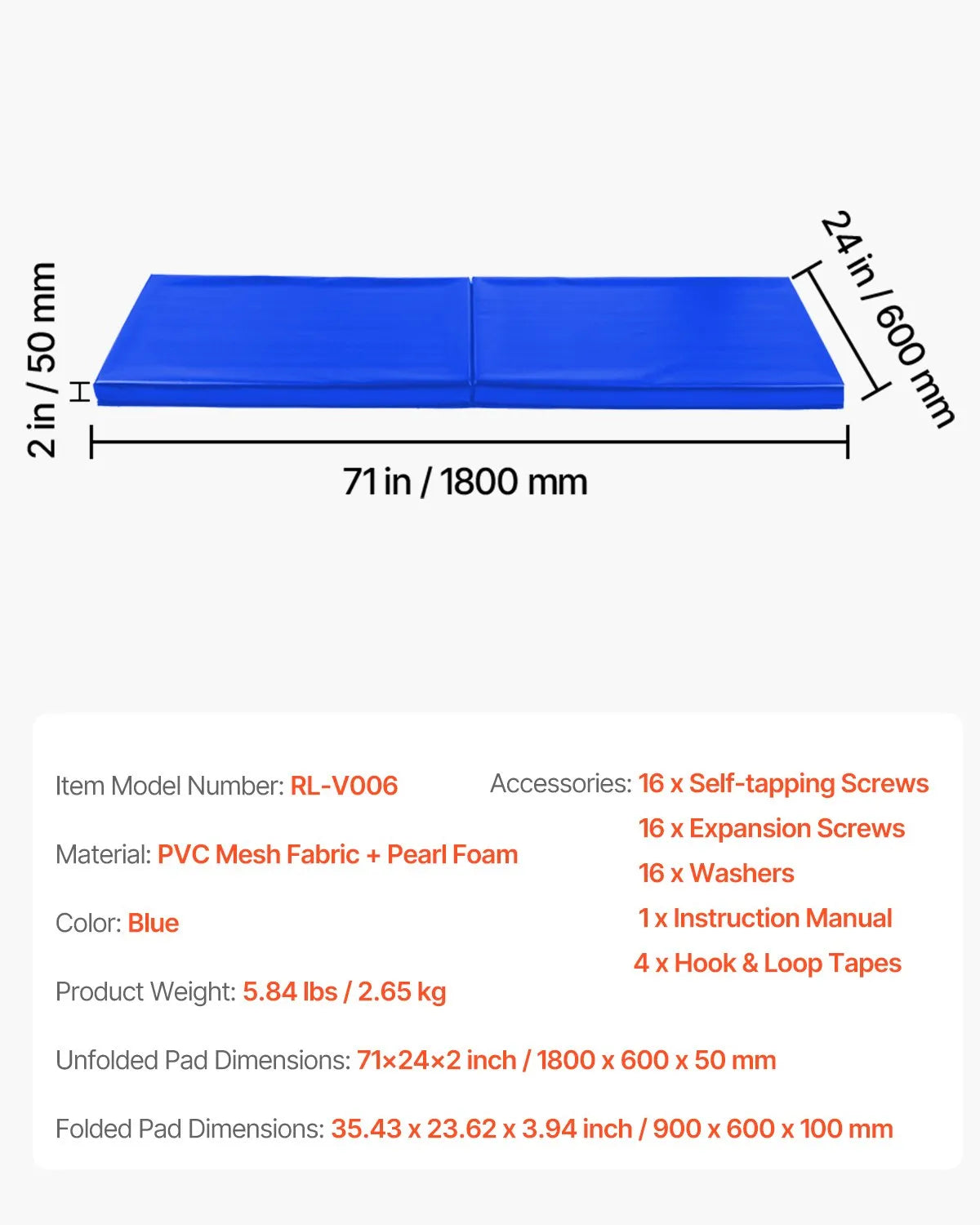 VEVOR Gym Wall Padding Waterproof Wall Basketball Mat 2