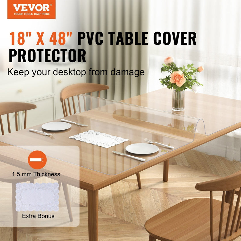 VEVOR Clear Table Cover Protector, 18