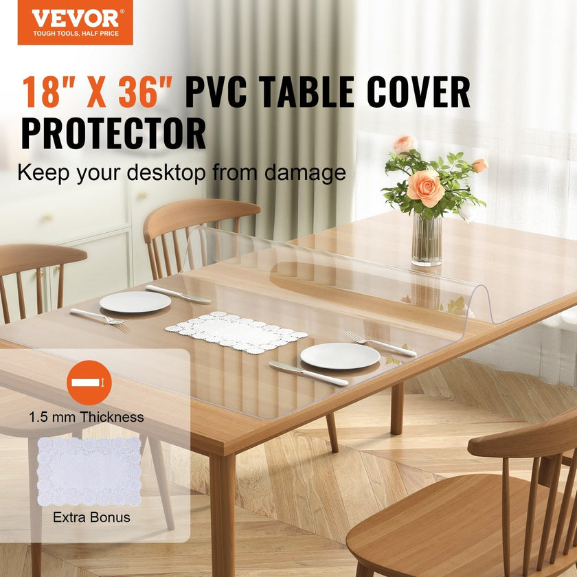 VEVOR Clear Table Cover Protector, 18