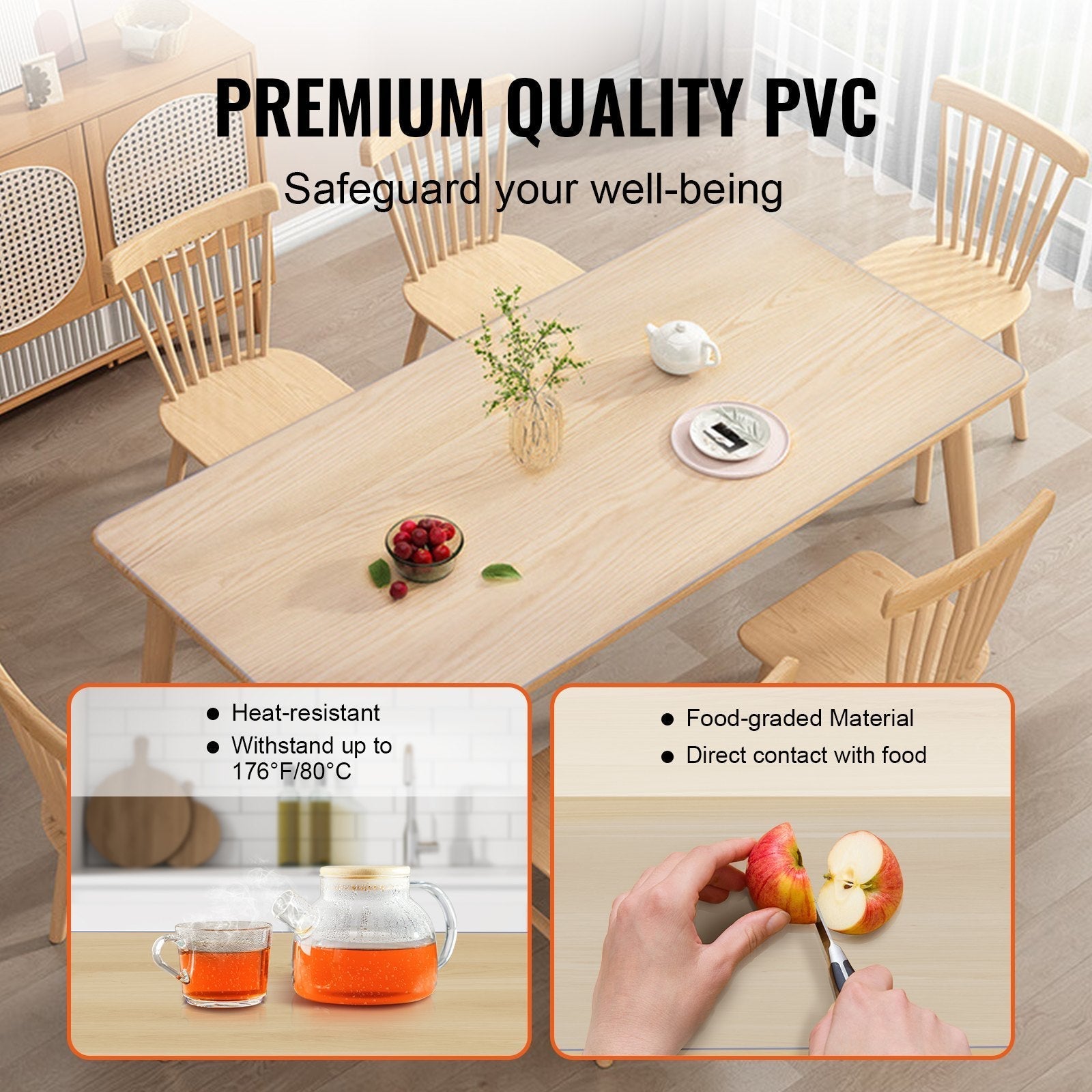VEVOR Clear Table Cover Protector, 18