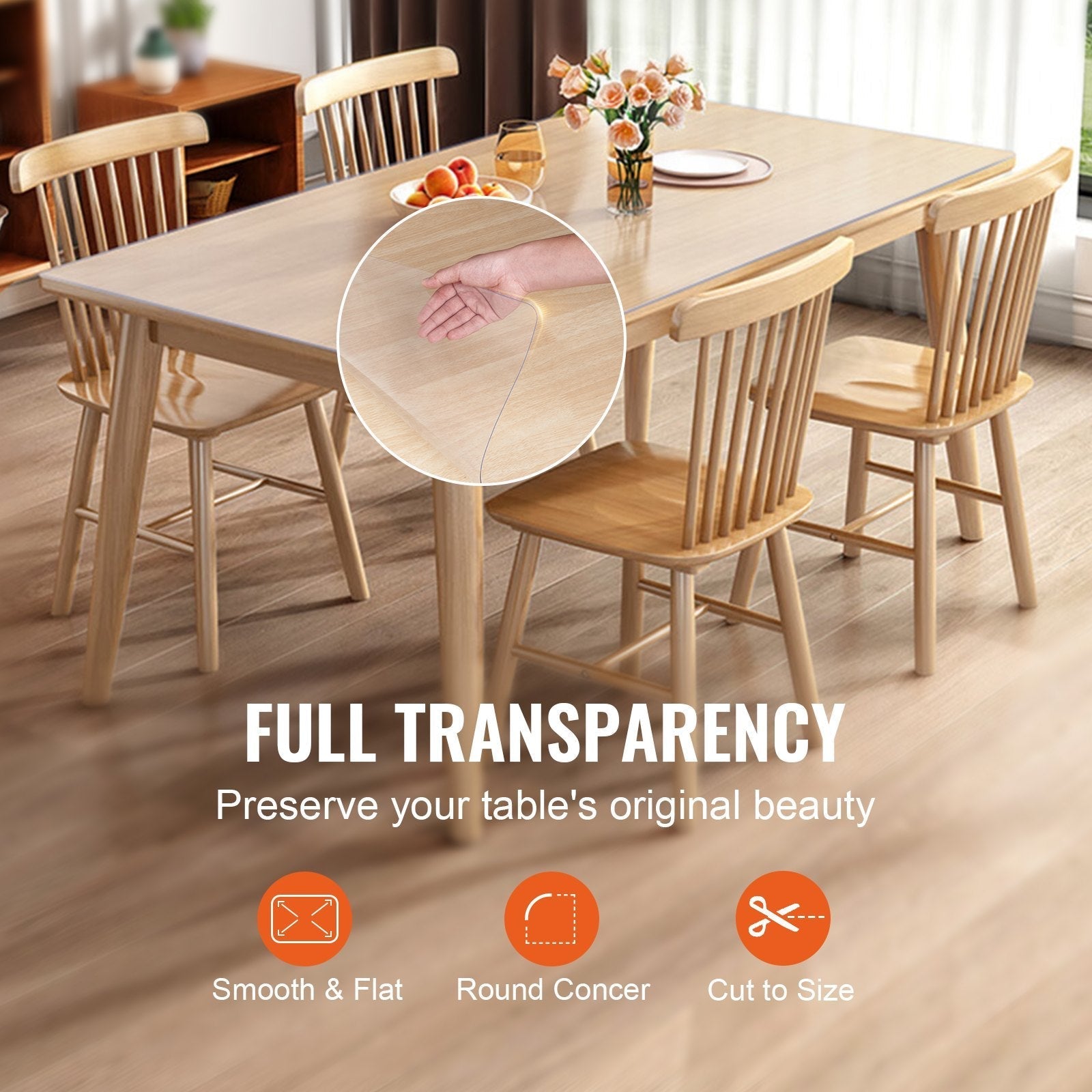 VEVOR Clear Table Cover Protector, 18