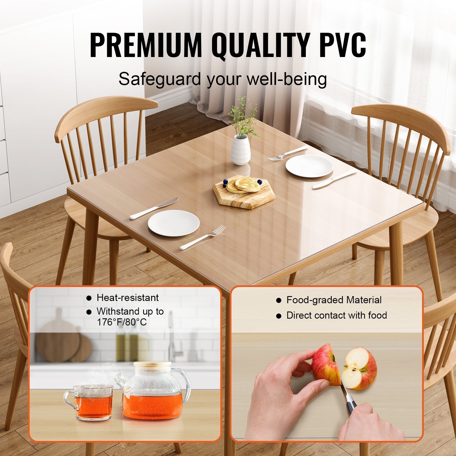 VEVOR Clear Table Cover Protector, 12