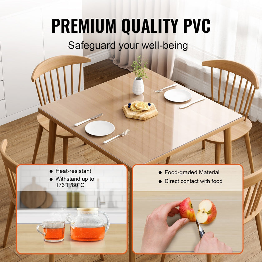 VEVOR Clear Table Cover Protector, 12