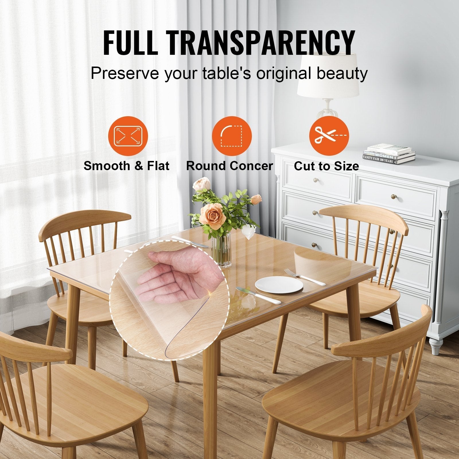 VEVOR Clear Table Cover Protector, 12
