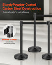 VEVOR 6 Pcs Stanchion Post with 4 Retractable Belts & Sand Injection Hollow Base