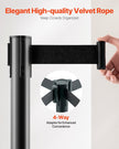 VEVOR 6 Pcs Stanchion Post with 4 Retractable Belts & Sand Injection Hollow Base