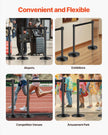 VEVOR 4 Pcs Stanchion Post with 4 Retractable Belts & Sand Injection Hollow Base