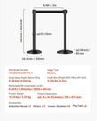 VEVOR 4 Pcs Stanchion Post with 4 Retractable Belts & Sand Injection Hollow Base