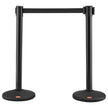 VEVOR Crowd Control Stanchions, 2-Pack Crowd Control Barriers with 6.5FT Black Retractable Belt, Plastic Stanchion Queue Post, Belt Barriers Line Divider Stanchion Set for Party, Airport, Exhibition