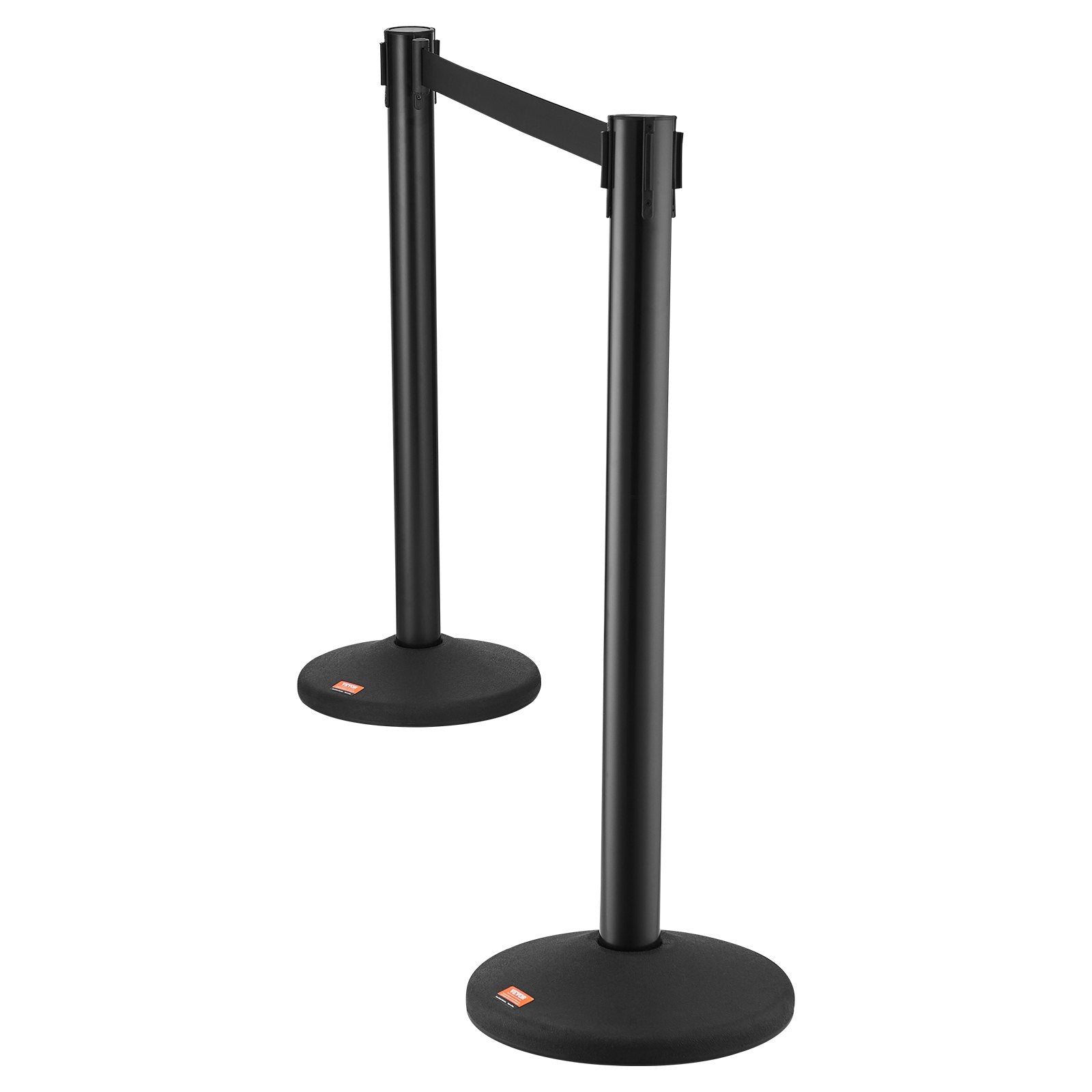 VEVOR Crowd Control Stanchions, 6-Pack Crowd Control Barriers with 3PCS 6.5FT Black Retractable Belts, Plastic Stanchion Queue Post, Belt Barriers Line Divider Stanchion Set for Airport, Exhibition