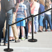 VEVOR Crowd Control Stanchion, 4-Pack Crowd Control Barrier, Carbon Steel Baking Painted Stanchion Queue Post with 2PCS 6.5FT Retractable Belt & Fillable Base, Belt Barrier Line Divider, Easy Assembly